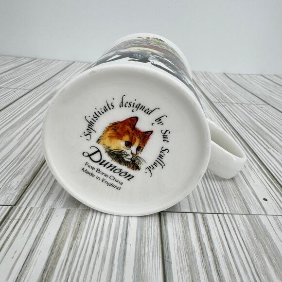 Dunoon Sophisticats fine bone china mug coffee cup floral Siamese Sue Scullard - Picture 7 of 10